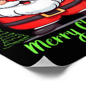 サンタクロースの面白い顔 メリークリスマス レトロGIF ポスター (角)