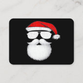 サンタクロースの顔のサングラス 帽子 ひげ クリスマス 名刺 (裏面)