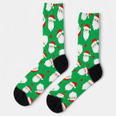 サンタクロースの顔 クリスマスギフト プリント ソックス (左)