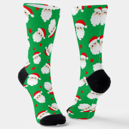 サンタクロースの顔 クリスマスギフト プリント ソックス