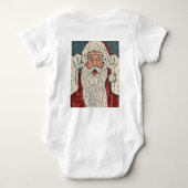 サンタクロースの驚いた顔 ベビーボディスーツ (裏面)
