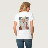 サンタクロースの驚いた顔 Tシャツ (裏面フル)