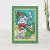 サンタクロースの魚の話、ヒトデ、貝類のバッグ シーズンカード (正面)