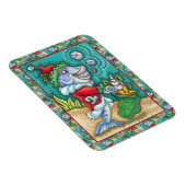 サンタクロースの魚の話、ヒトデ、貝類のバッグ マグネット (右側)