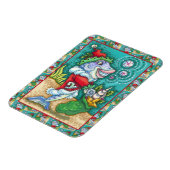 サンタクロースの魚の話、ヒトデ、貝類のバッグ マグネット (左側)