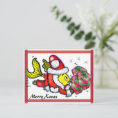 サンタクロースの魚 – おもしろいかわいいクリスマスポストカード シーズンポストカード (スタンド正面)