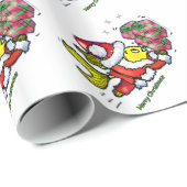 サンタクロースの魚-おもしろいでかわいいおもしろいのクリスマスのギフト ラッピングペーパー (ロールコーナー)