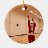 サンタクロースの黒いアフリカ系アメリカ人のオーナメント セラミックオーナメント (裏面)