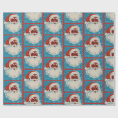 サンタクロースの黒い包装紙 ラッピングペーパー (フラット)