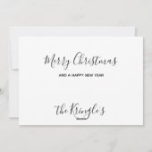 サンタクロースの黒犬がクリスマスのかわいい子犬 シーズンカード (裏面)