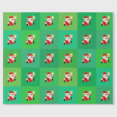 サンタクロースの8ビットクリスマスの包装紙 ラッピングペーパー (フラット)