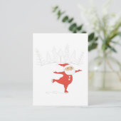 サンタクロースはアイススケートの郵便はがきです シーズンポストカード (スタンド正面)