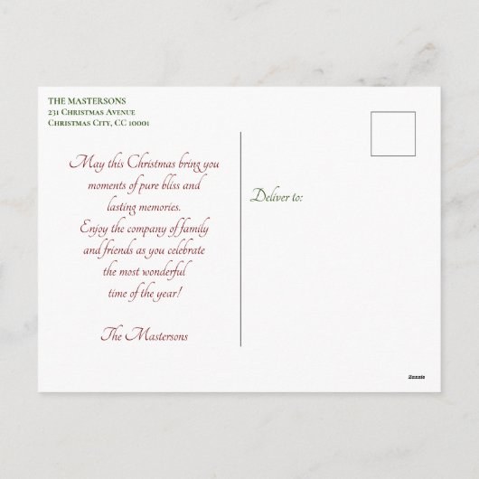 サンタクロースはオートバイのメリークリスマスに乗る シーズンポストカード (裏面)