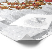 サンタクロースはギフトボックスでそりに乗る ポスター (角)