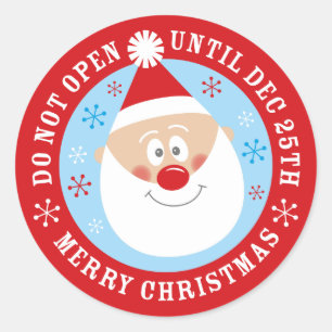 サンタクロースはクリスマスまで開かない ラウンドシール