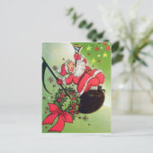 サンタクロースはクリスマスを喜んでいる ポストカード (スタンド正面)