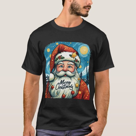 サンタクロースはクリスマスを祝う Tシャツ (正面)