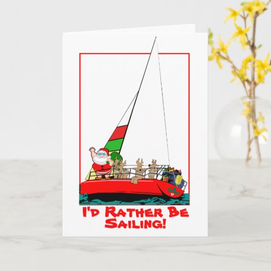 サンタクロースはクリスマスカードで出航する方が望ましい カード (黄色い花)