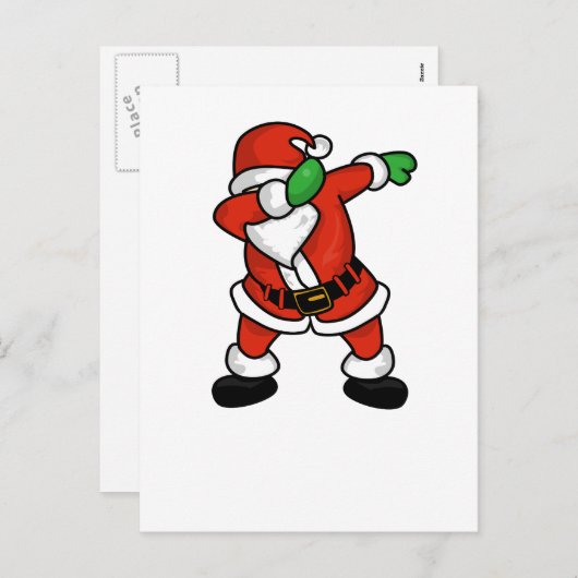 サンタクロースはクリスマスTシャツを踊る シーズンポストカード (正面/裏面)