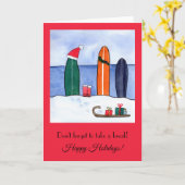 サンタクロースはサーフィンクリスマスグリーティングカードに行った カード (黄色い花)