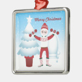 サンタクロースはジムに行く メタルオーナメント (左)