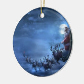 サンタクロースはトナカイそりに乗る セラミックオーナメント (左)