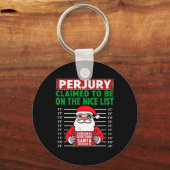 サンタクロースはニースの北極に乗っていると主張した キーホルダー (正面)