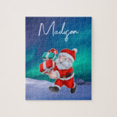 サンタクロースはノーザンライツクリスマスに向かう ジグソーパズル (縦)