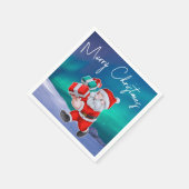 サンタクロースはノーザンライツクリスマスに向かう スタンダードカクテルナプキン (角)