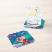 サンタクロースはノーザンライツクリスマスに向かう ペーパーコースター (インサイチュ)