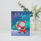 サンタクロースはノーザンライツクリスマスに向かう ポストカード (スタンド正面)