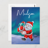 サンタクロースはノーザンライツクリスマスに向かう ポストカード (正面/裏面)