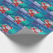 サンタクロースはノーザンライツクリスマスに向かう ラッピングペーパー (角)