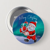 サンタクロースはノーザンライツクリスマスに向かう 缶バッジ (正面&裏面)