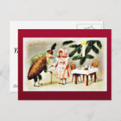 サンタクロースはパイナップルの服を着て、ギを願う シーズンポストカード (正面/裏面)