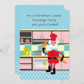 サンタクロースはベーキングクリスマスクッキー 招待状 (正面/裏面)