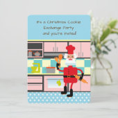 サンタクロースはベーキングクリスマスクッキー 招待状 (スタンド正面)