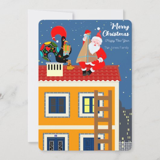 サンタクロースはポルトガルの雄鶏と出会う カード (正面)