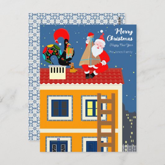 サンタクロースはポルトガルの雄鶏と出会う ポストカード (正面/裏面)