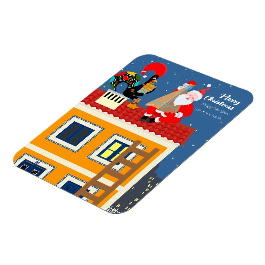 サンタクロースはポルトガルの雄鶏と出会う マグネット (左側)