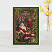 サンタクロースは休息している カード (黄色い花)