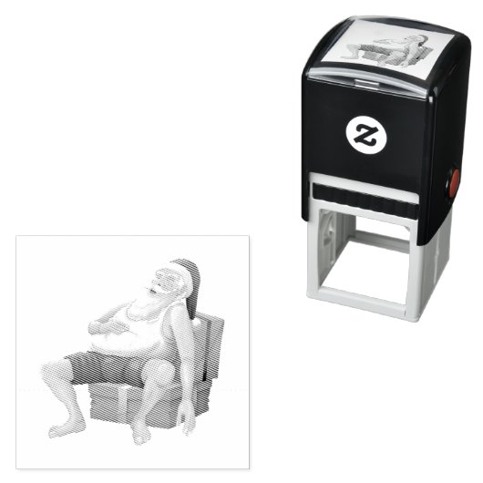 サンタクロースは休憩している セルフインキングスタンプ (インサイチュ)