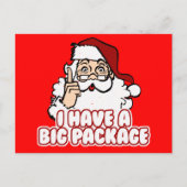 サンタクロースは大きな荷物を持っている シーズンポストカード (正面)