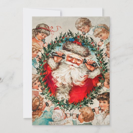 サンタクロースは子聞どもたちに携帯する シーズンカード (正面)