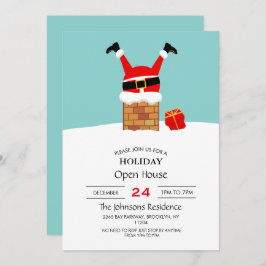 サンタクロースは屋根の煙突に突き刺さった 招待状