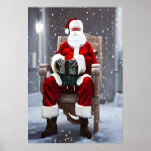 サンタクロースは椅子に座っている | AIアートポスター ポスター (正面)