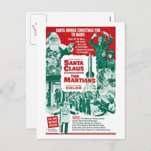サンタクロースは火星人の郵便はがきを征服します シーズンポストカード (正面/裏面)