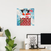 サンタクロースは煙突に突き刺さった ポスター (ホームオフィス)