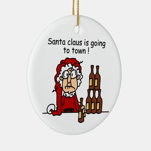サンタクロースは町に行っています セラミックオーナメント (右)