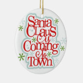 サンタクロースは町のクリスマスに来ています セラミックオーナメント (右)